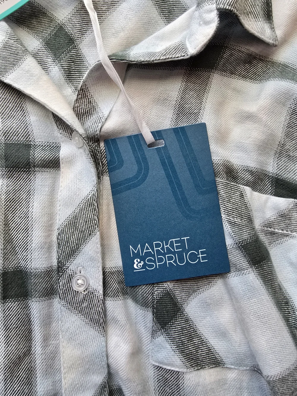 Green And White Button Down - Picture 5 of 7